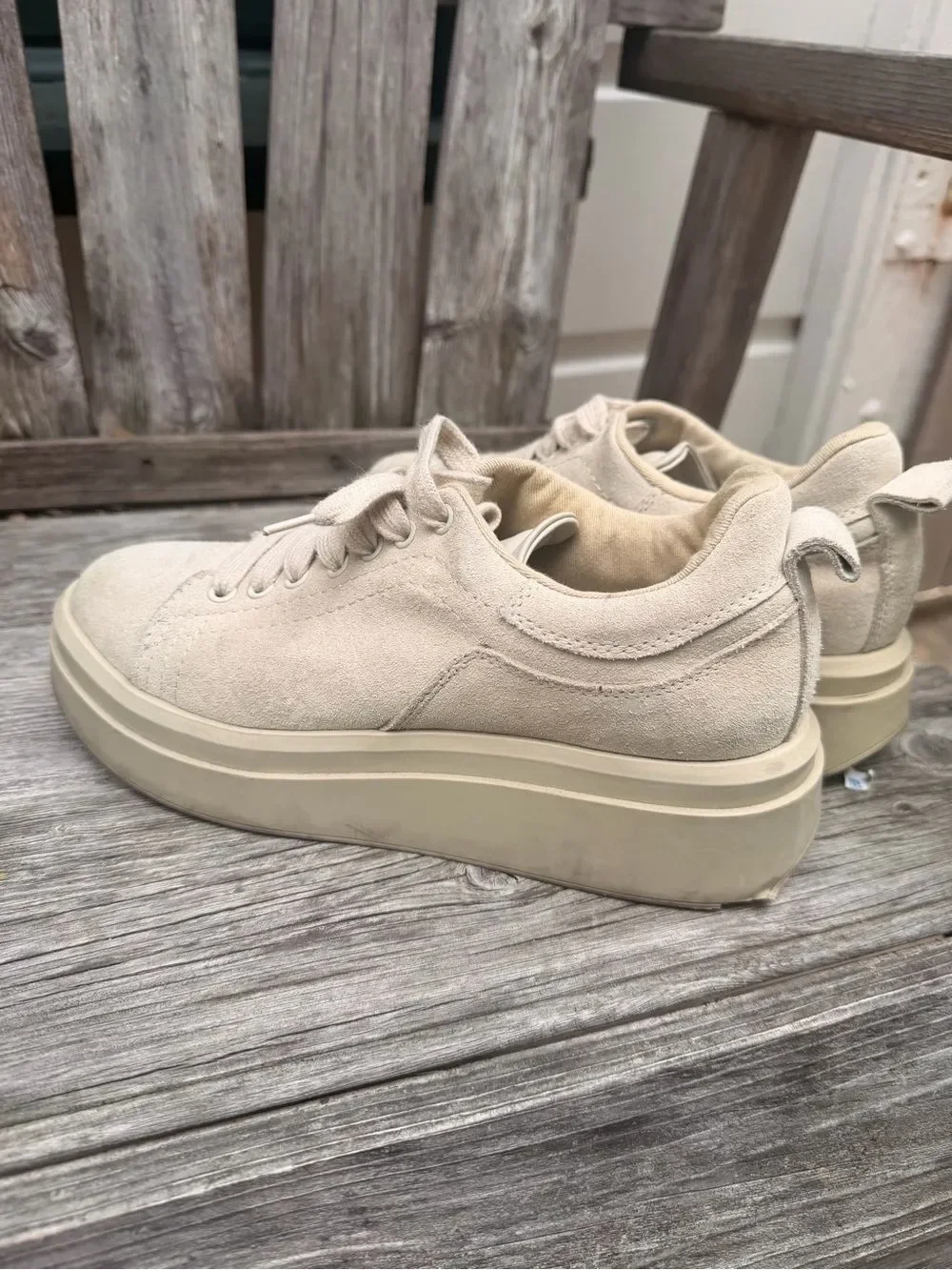 Zara Cream Platform Sneakers size 38